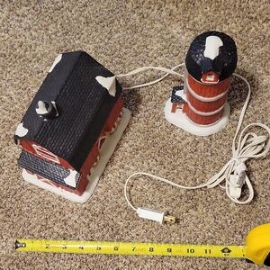 Charming Red and Black Barn and Silo Decor
